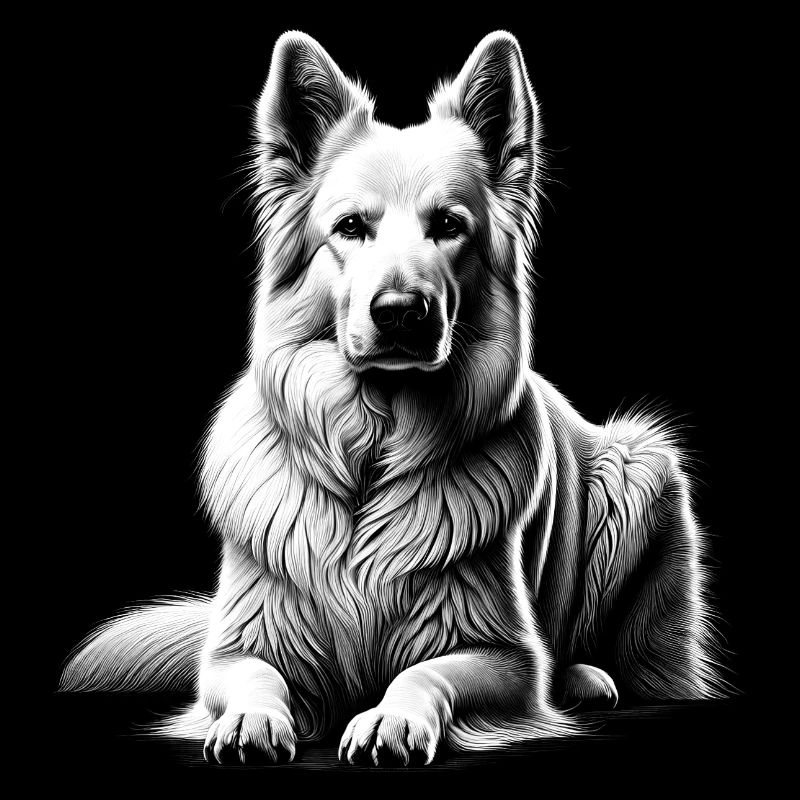 Schweizer Schäferhund in liegender Pose