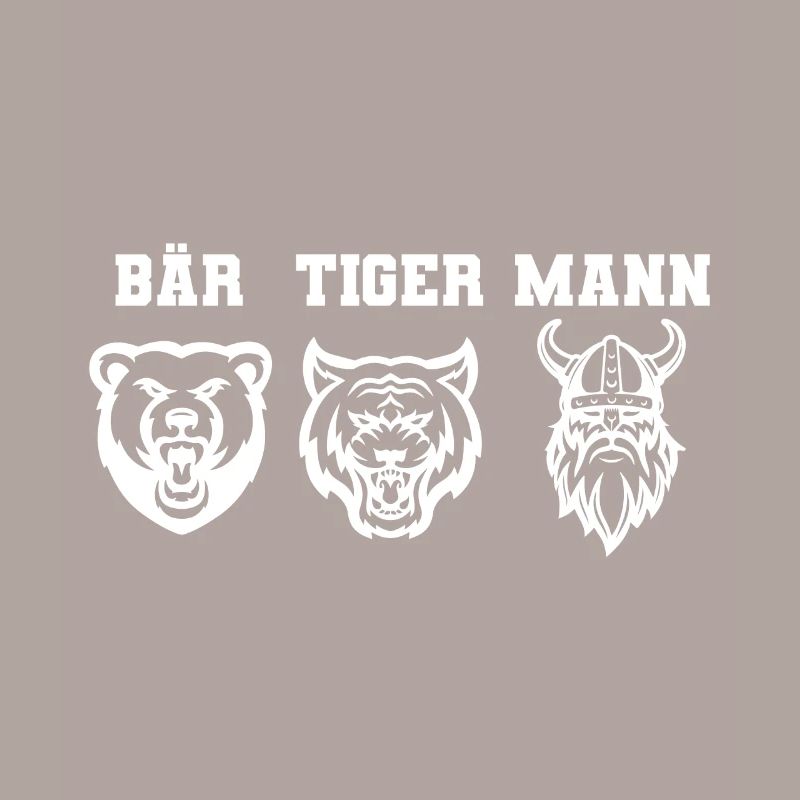 BÄR TIGER MANN Bartträger Bart Geschenkidee