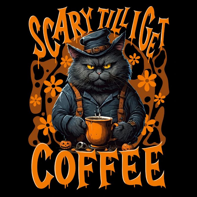 Halloween Café Chat Drôle