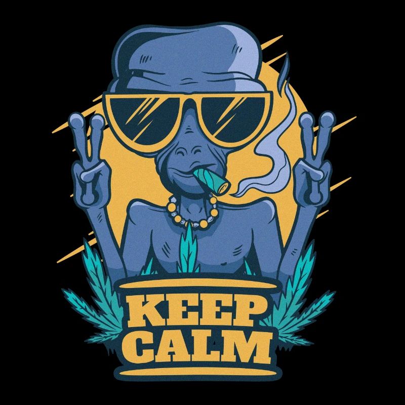 Keep Calm Alien Joint Weed Ufo