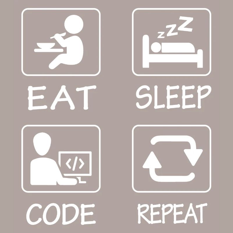 Essen Schlaf Code Wiederholen