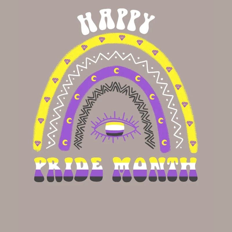 Boho Rainbow Happy Pride Month Nonbinary