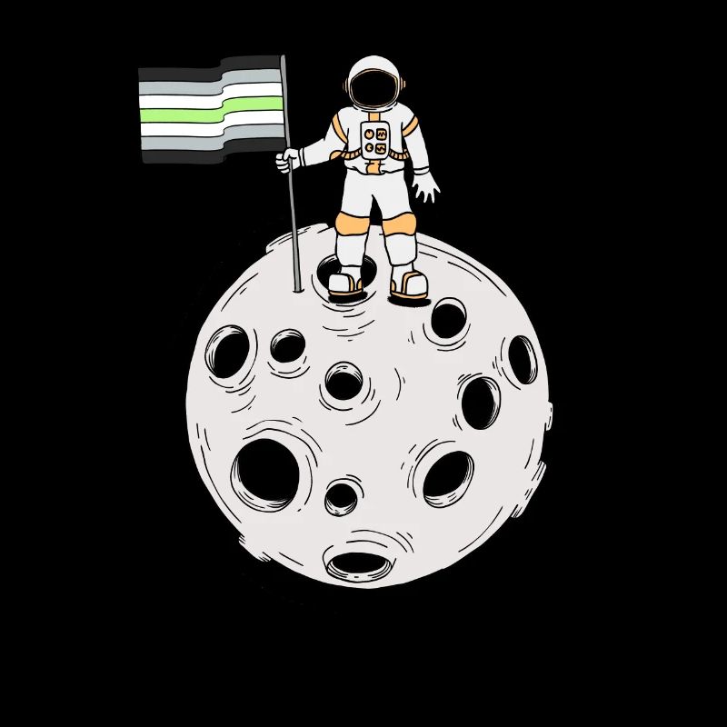 Astronaute Agender sur la lune Drapeau Agender