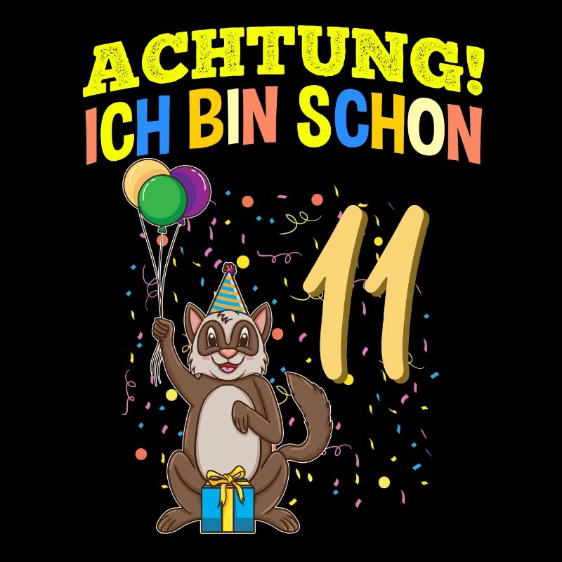 Achtung Ich Bin Schon 11 Tier Geburtstag Frettchen