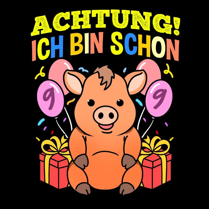 Achtung Ich Bin Schon 9 Geburtstag Warzenschwein