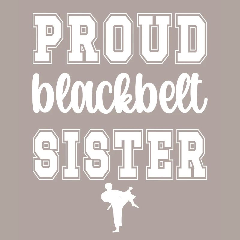 Stolze Karate Schwester Schwarzer Gürtel Schwester