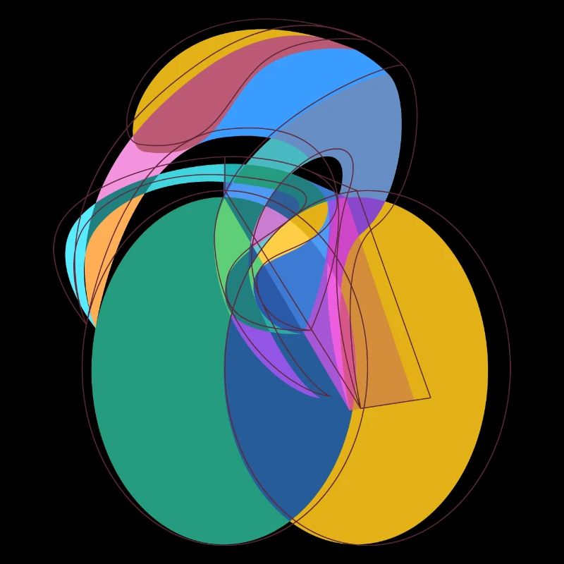 cyclist aura abstract circle geometric drawing