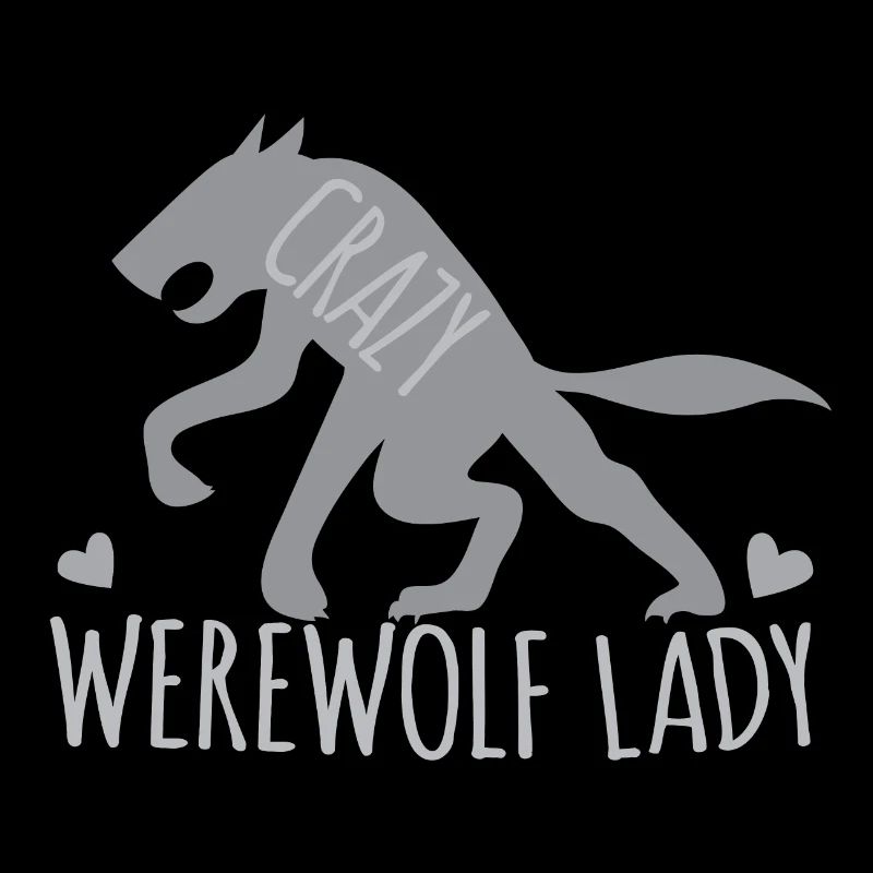 Verrückte Werwolfdame mit grauem gehendem Wolf