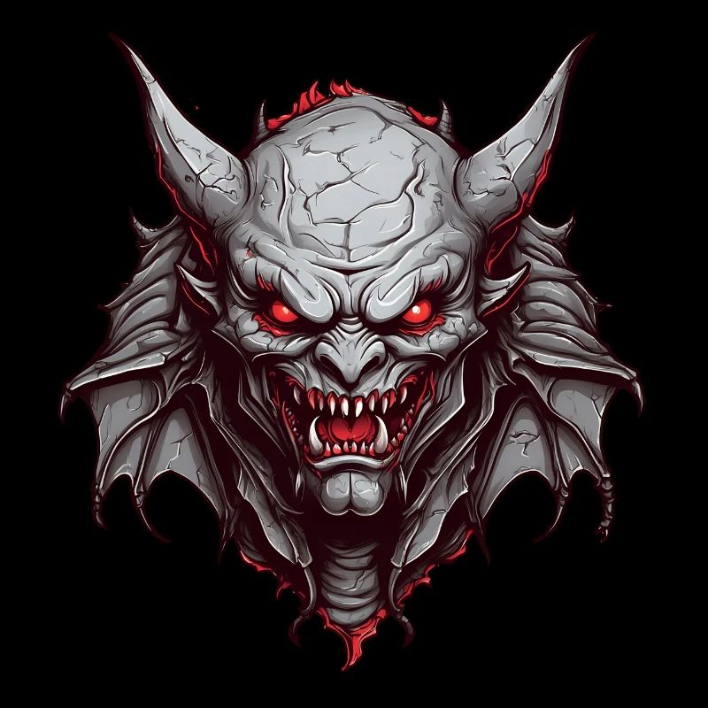 Evil demonic devil with red eyes