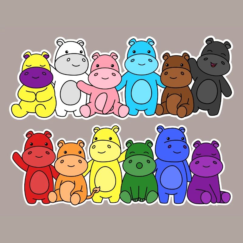 Fierté Progrès Flag Hippopotames Égalité