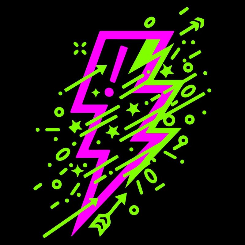Lebendige kosmische Blitze in Neon