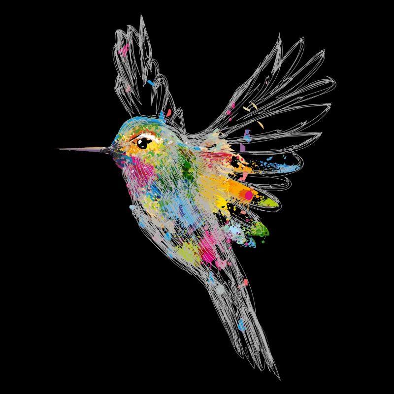 Un colibri Aquarelle Graffiti