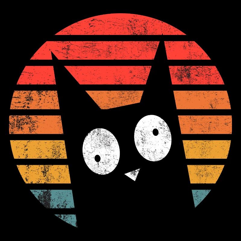 Schwarze Katze Murder Psycho Retro Geschenk