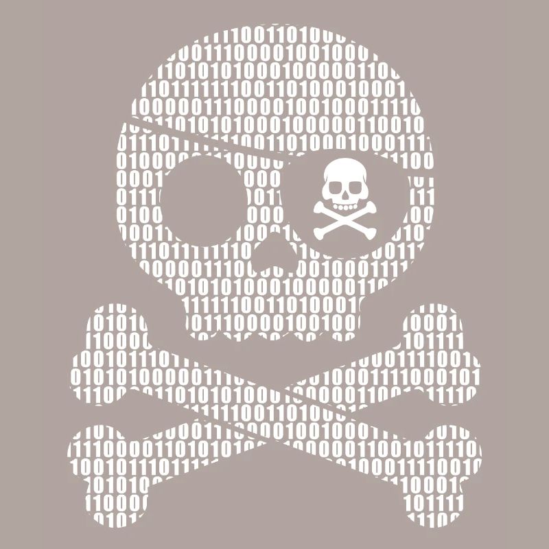 | de code binaire pirate numérique Crâne numérique
