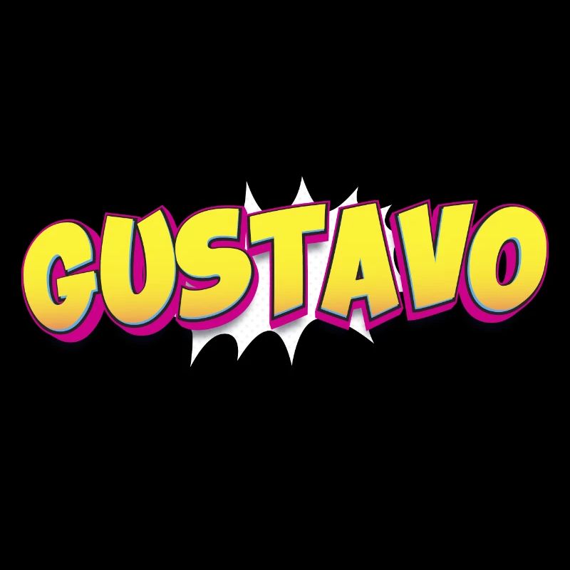 Gustavo Benutzerdefinierter Name Comic-Stil Pop-Art,