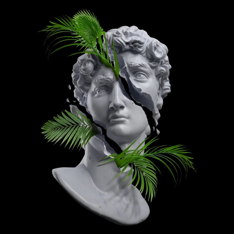 Grüne Statue