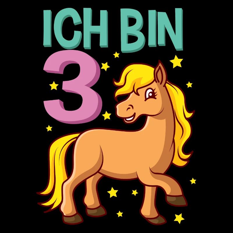 Kinder Geburtstagsshirt Pferd 3 Geburtstag Maedch