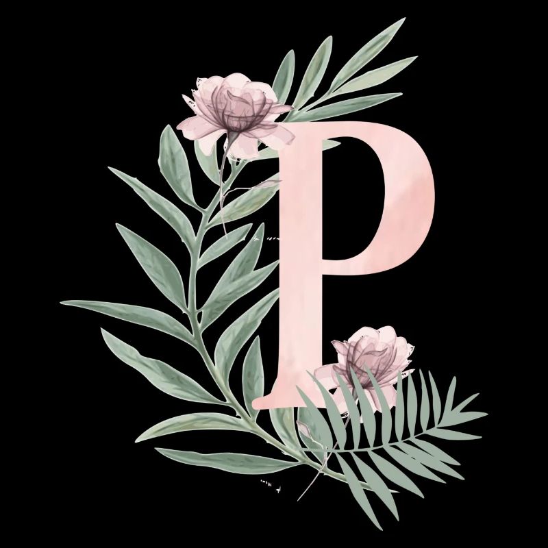Buchstabe P mit Blumen