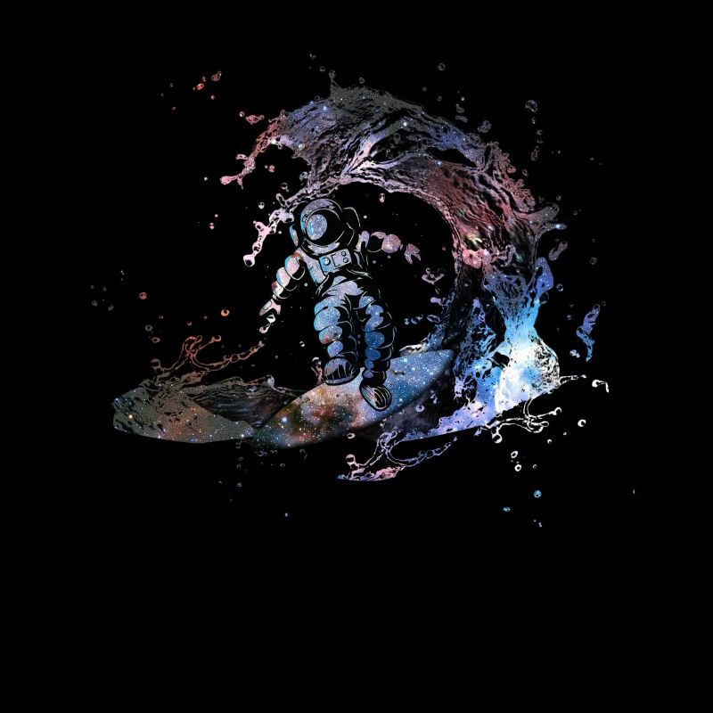 Outer Space Galaxy Nebula Astronaut Surfer Surfing