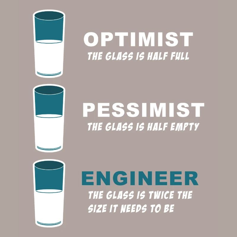 Funny Joke product for Engineers Half Full