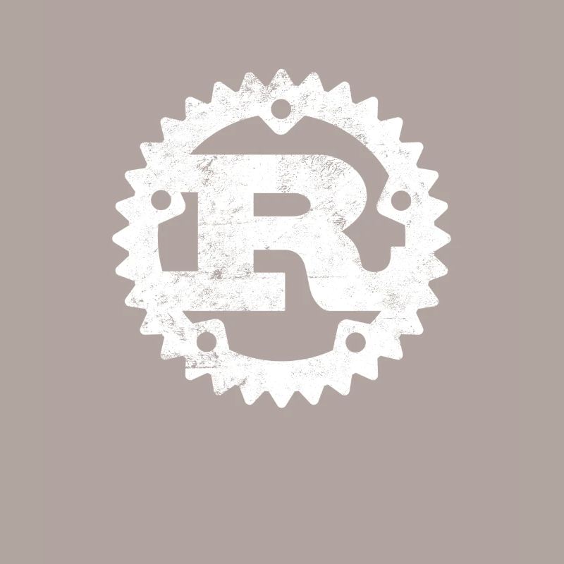 Rust Programming logo print distressed