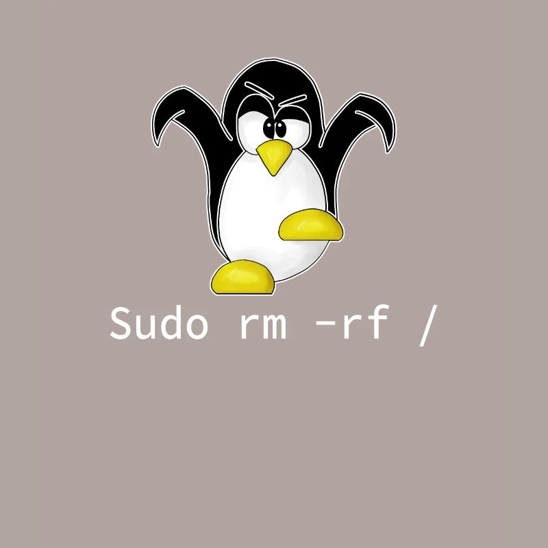 Tux Linux Penguin Sudo Rm Rf | Computer Geek Hack