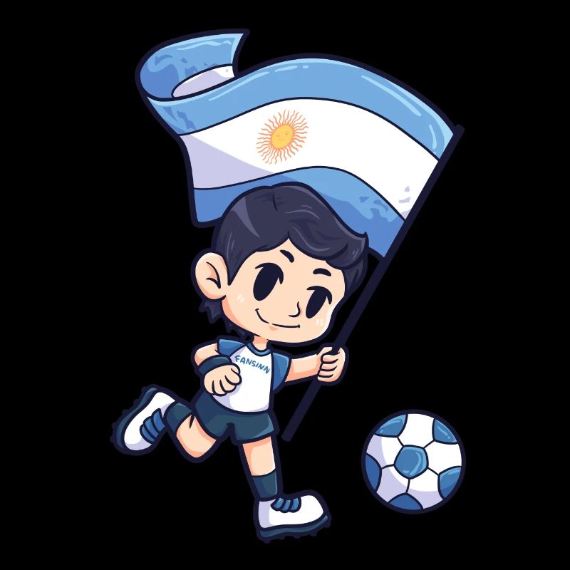 Fußball Argentinien Flagge Junge Kind