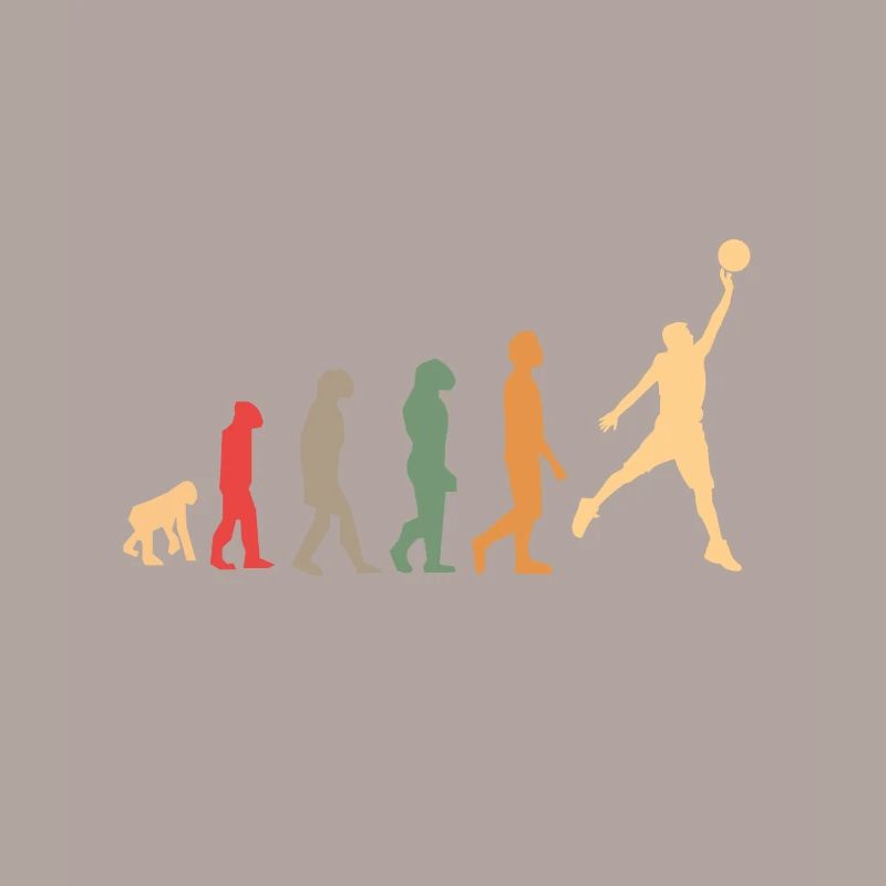 panier de basket vintage, retro evolution avec dunk