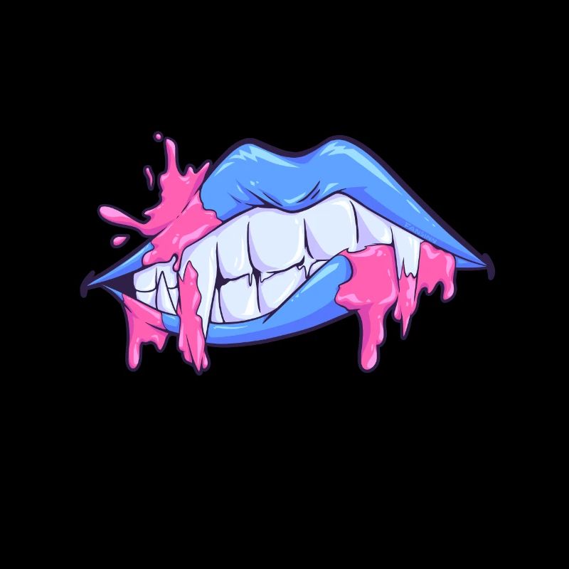 Masque visage bouche lèvres vampire