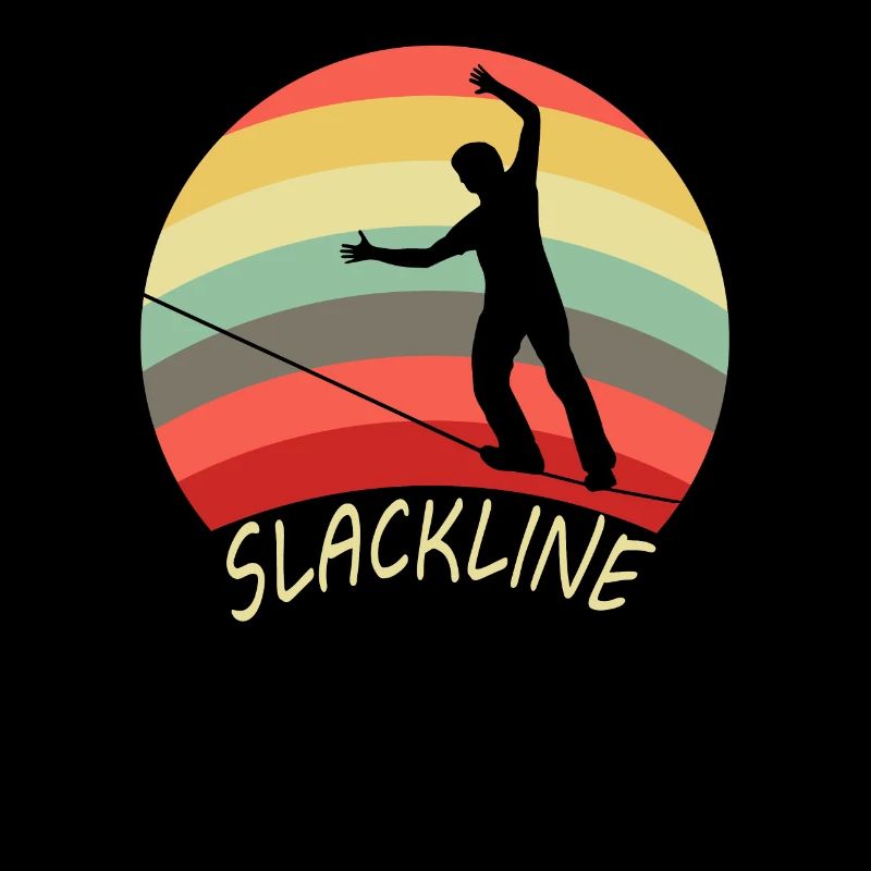 Slackline tightrope walker slacklining