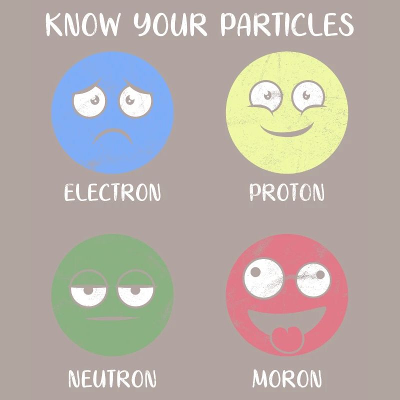 Types d'idée cadeau atome de particule idiot