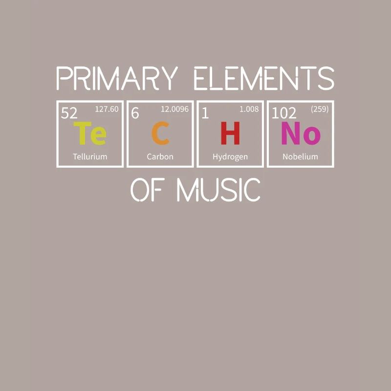 Techno Periodensystem Elemente Rave Techno Music