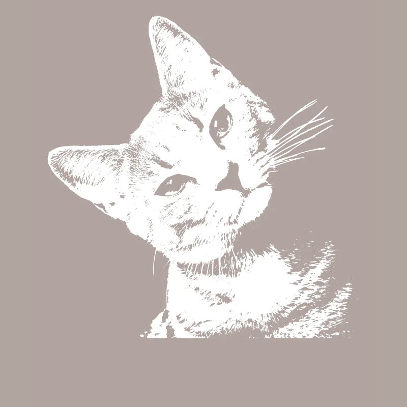 Chat motif chat tête de chat Mignon Oblique Dames