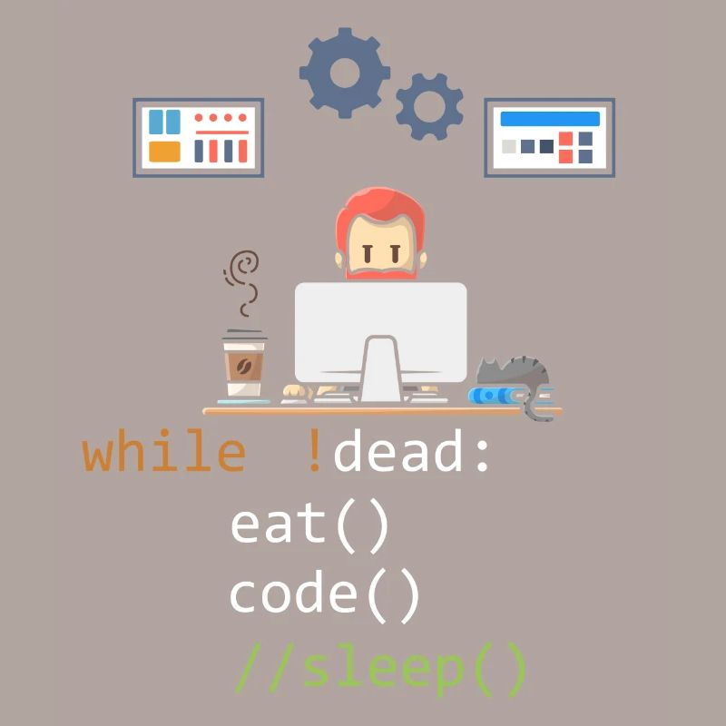 Dead Eat Code Sleep Funny Programming Computer Pro