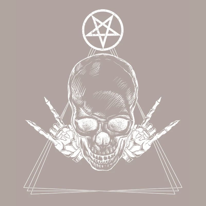 Metalskull with Satan cross skull and Devil Horn