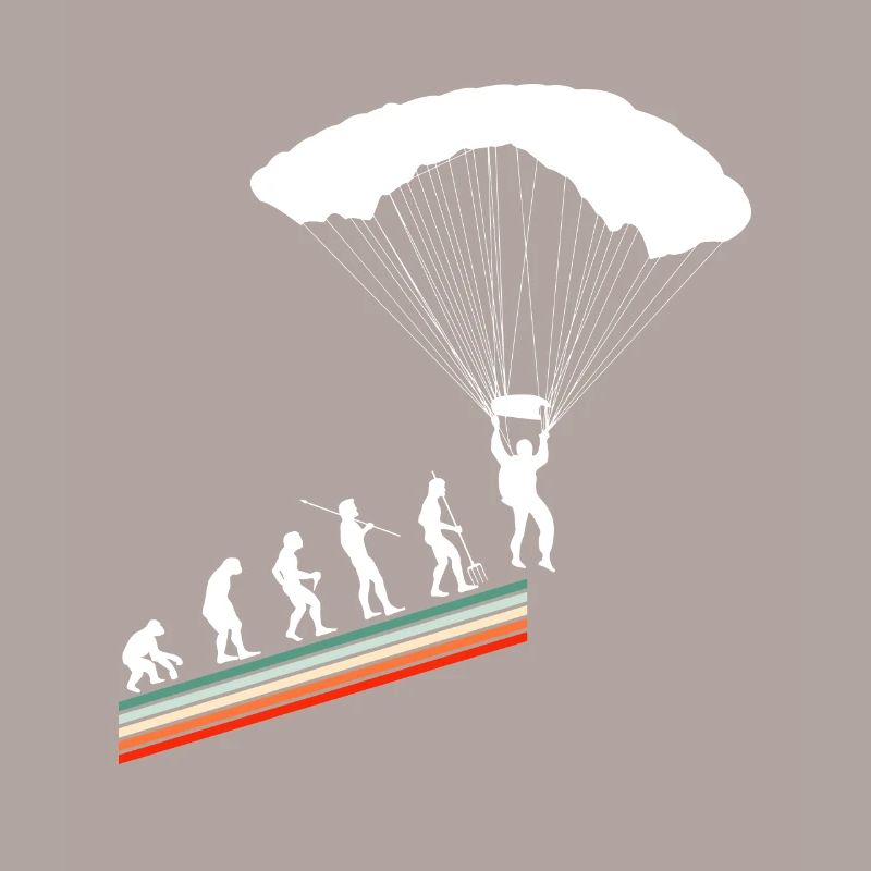 Evolution Vintage Retro Skydiver Fallschirmsprung
