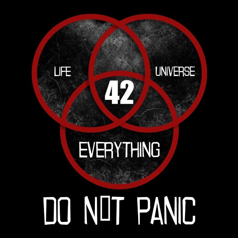 42 Antwort Universum Life Everything Dont Panic