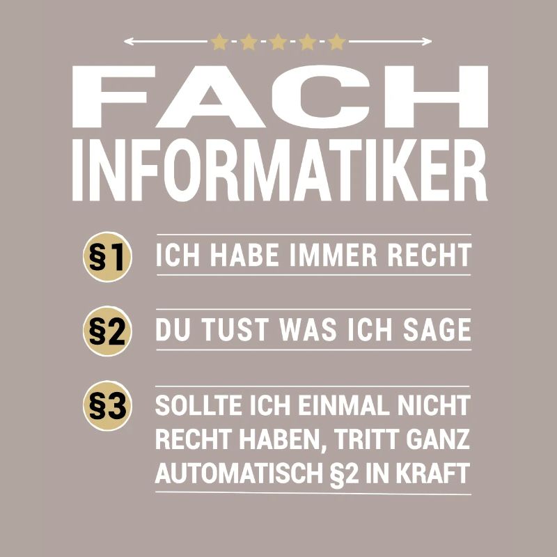Fachinformatiker Beruf meine eigenen Paragraphen
