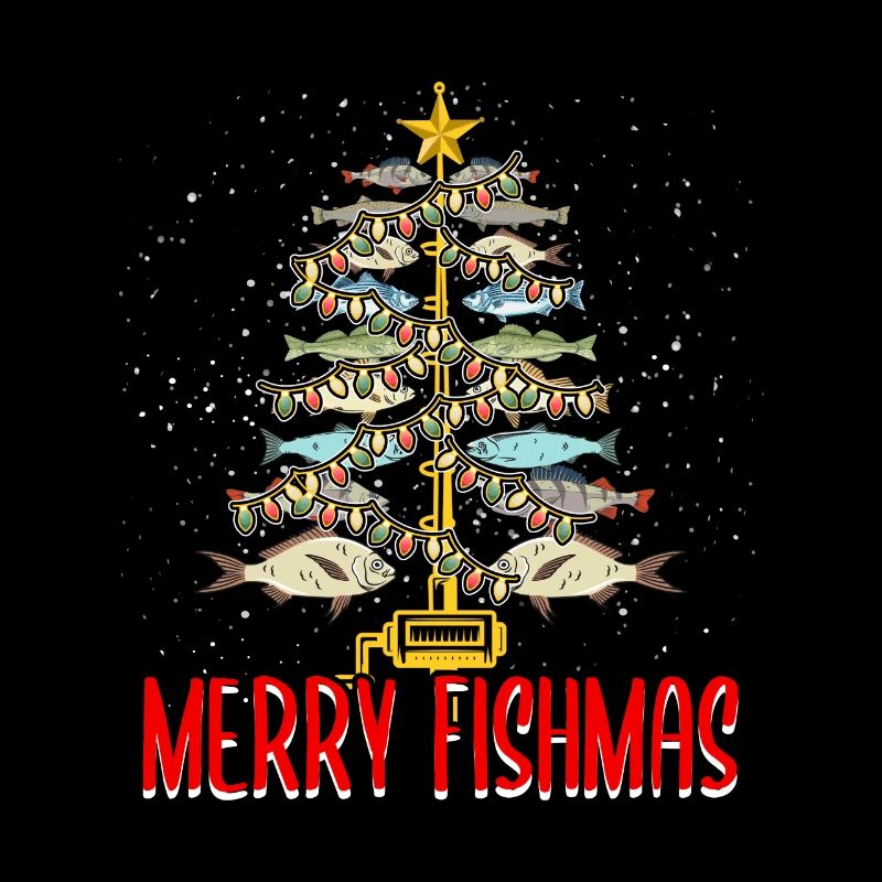 Drôle joyeux Fishmas Tree Fishermen Fish Lover