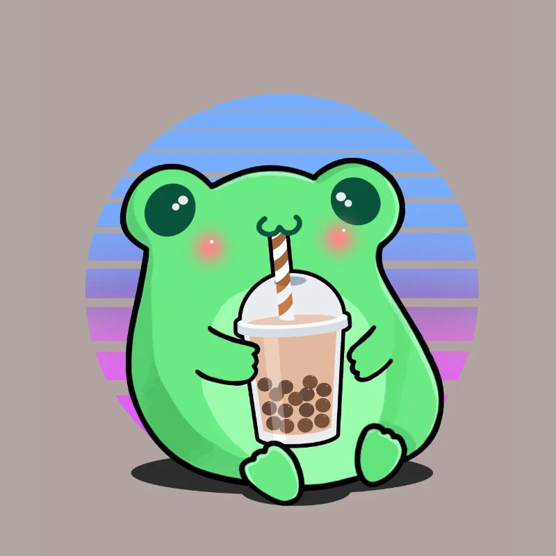 Frog Bubbe Tea Funny Drinking Frog Shake Humor