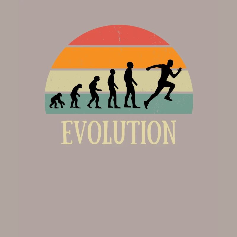evolution running vintage humor jogger jogging