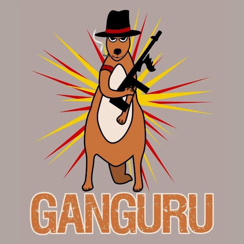 Känguru mit Waffe Kängurus
