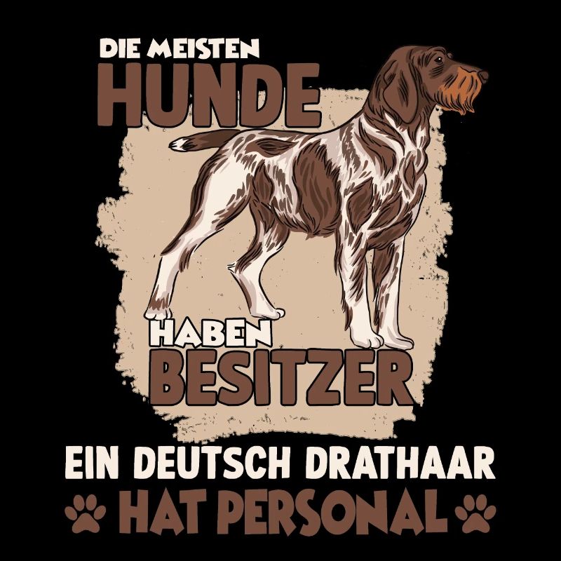 Deutsch Drahthaar Hundebesitzer lustig Hund Gassi