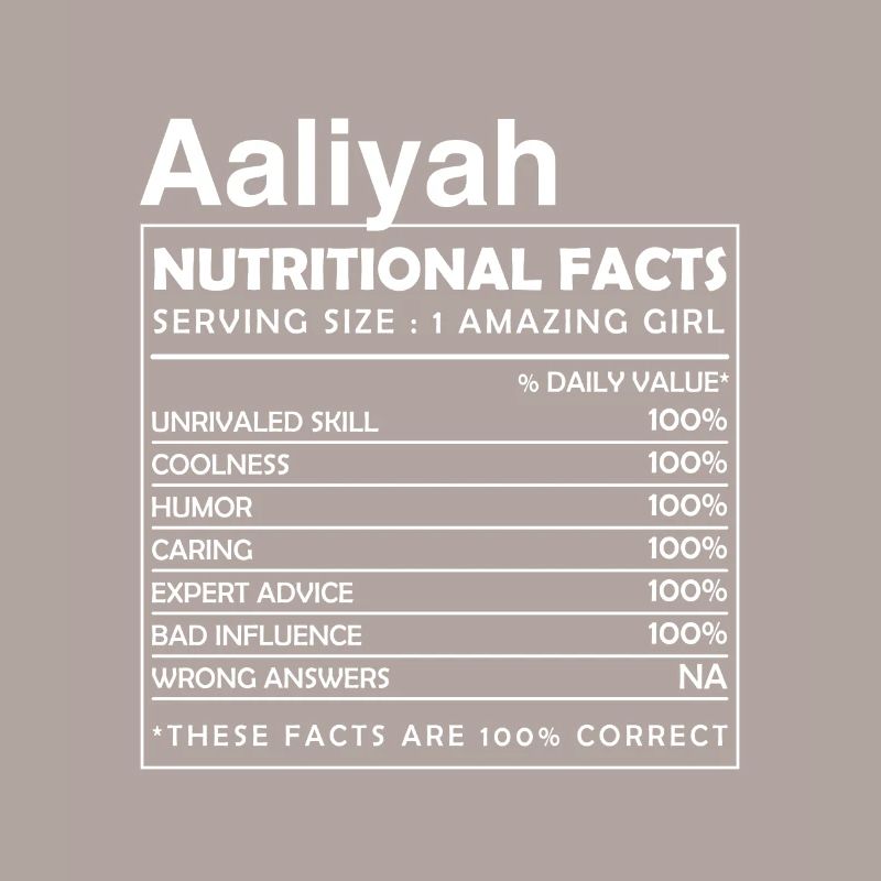 AALIYAH Nutritional Facts