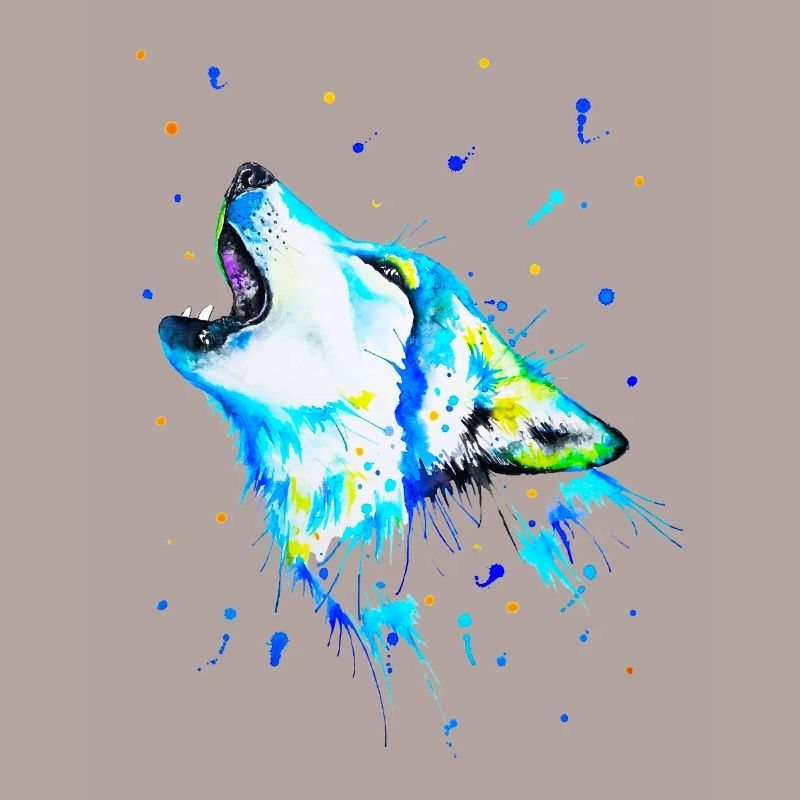 Blue howling wolf