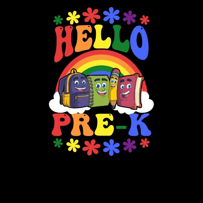 Erster Schultag Hello Pre-K Rainbow