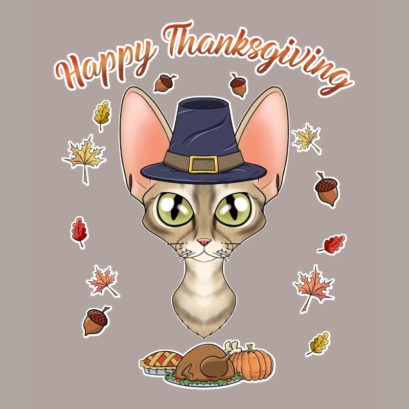 Devon Rex Cat Lover I Joyeux Thanksgiving