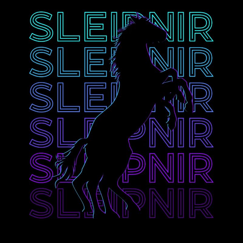 Sleipnir Odin Viking Norse Mythology Retro