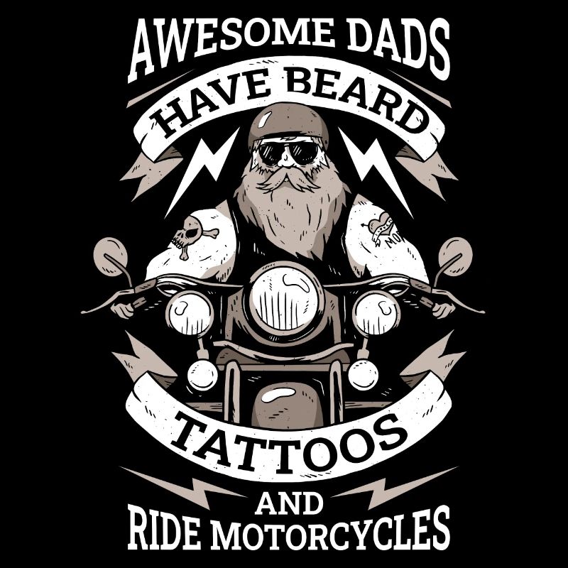 Dads Beard Tattoos Motorcycles Bart Geschenk