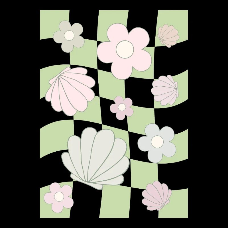 Danish Pastel Aesthetic Flower Shell Abstrak